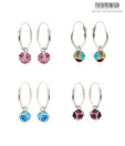 Revlis Super Combo of Four Crystal Ball Silver Earrings
