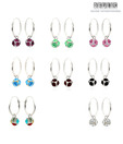 Revlis Jumbo Combo of Eight Crystal Ball Silver Earrings