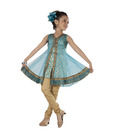 Twisha Aqua Blue & Brown Designer Suit