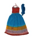 Twisha Blue & Red Ghagra Choli With Dupatta For Kids