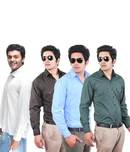 Osia Italia Blue-Green-Brown-White Pack of 4 Shirts