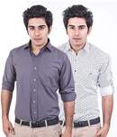 Osia Italia Grey-White-Black Pack of 2 Shirts