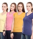 Fort Collins Purple-Pink-Yellow Tees Pack Of 4