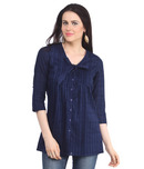 Osia Italia Navy Blue Cotton Tunic Top