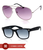 Joe Black Amazing Silver-Pink Aviator Buy 1 Get 1 Black Wayfarer Free