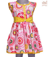 Kilkari Sleeveless Pink Buttoned Dress