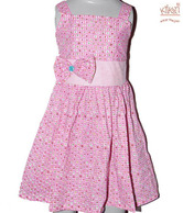 Kilkari Pink Polka Bow Dress
