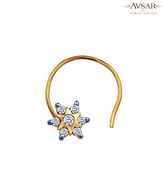 Avsar Gleaming Gold & Diamond Nosering