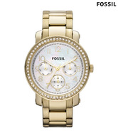 Fossil Chic Shell Dial Studded Watch