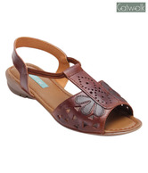 Catwalk Brown Perforated Elastic Sandals