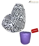 Orka Comfortable Zebra Print Bean Bag