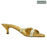Catwalk Dazzling White & Golden Sandals