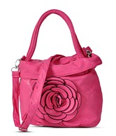 Calvino Pink Faux Rose Embellished Handbag