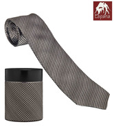 Espana Dark Grey & Black Woven Necktie
