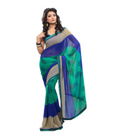 Fabdeal Striking Blue Printed Saree
