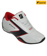F Sports Sturdy White & Black Sports Shoes