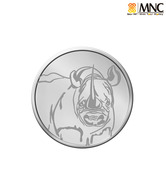 MNC 20 Gm One Horn Rhino Silver Coin With 99.9% Purity