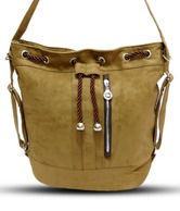 A-Progeny Camel Brown Backpack Cum Handbag