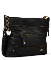Butterflies Black Zip Design Sling Bag