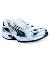 Puma Cat Runner White & Silver Sports Shoes