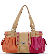 Butterflies Orange & Pink Criss-Cross Handbag