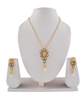 Adhira Pretty Golden Plated Pendant Set