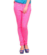 Yepme Silvia Neon Pink Star Printed Pants
