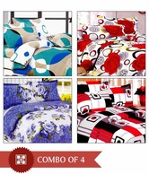 D&Y Set Of Four Beautiful Pattern Double Bed Sheets