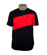Puma Black-Red Round Neck T Shirt