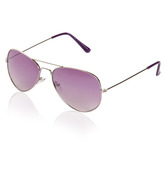 Just Colours Violet-Silver Aviator Sunglasses