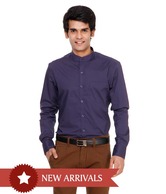 John Players Dark Purple Solid Shirt