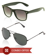 Just Colours Green Aviator & Brown Wayfarer Combo