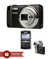 Rollei Powerfles 610 HD 16MP Point & Shoot Camera (Black) + BB 8830 WE Phone Free + One AIPTEK DV T220 Camcorder