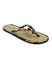 Catwalk Springy Denim Blue Beaded Flats