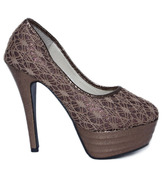 Nell Exuberant Brown Pencil Heel Pumps