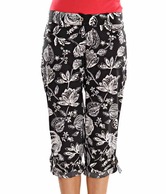 Sportelle Black-White Cotton Lycra Capris