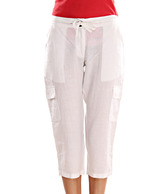 Sportelle White Linen Capris