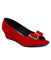 Butterfly Lively Cherry Red Peep Toe Pumps