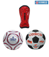 Cosco Premier Football + Cosco Atlanta Football + Cosco Kicker Shinguard (1 Pair)