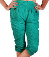 Teemoods Aqua Green Wrinkled Cotton Capris