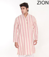 Zion Peppy Pink-White Stripes Kurta