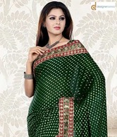 Designersareez Deep Green Saree