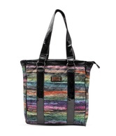 Lavie Glossy Rainbow & Black Quilted Tote Bag