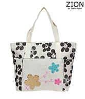 Zion Black & White Floral Print Handbag