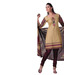 Salwar Studio Beige-Purple Printed Art Crepe Unstitched Suit With Dupatta
