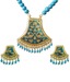UnwrapIndia Thewa Blue Necklace Set