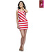 Athena Trendy White-Red Lycra Short Dress
