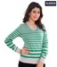 Raves Green-White Striped Sweater