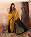 Khazana Black And Yellow Satin Saree With Unstitched Blouse