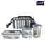 Lock & Lock Airtight Lock Lunch Box Kit With A Striped Grey Bag
